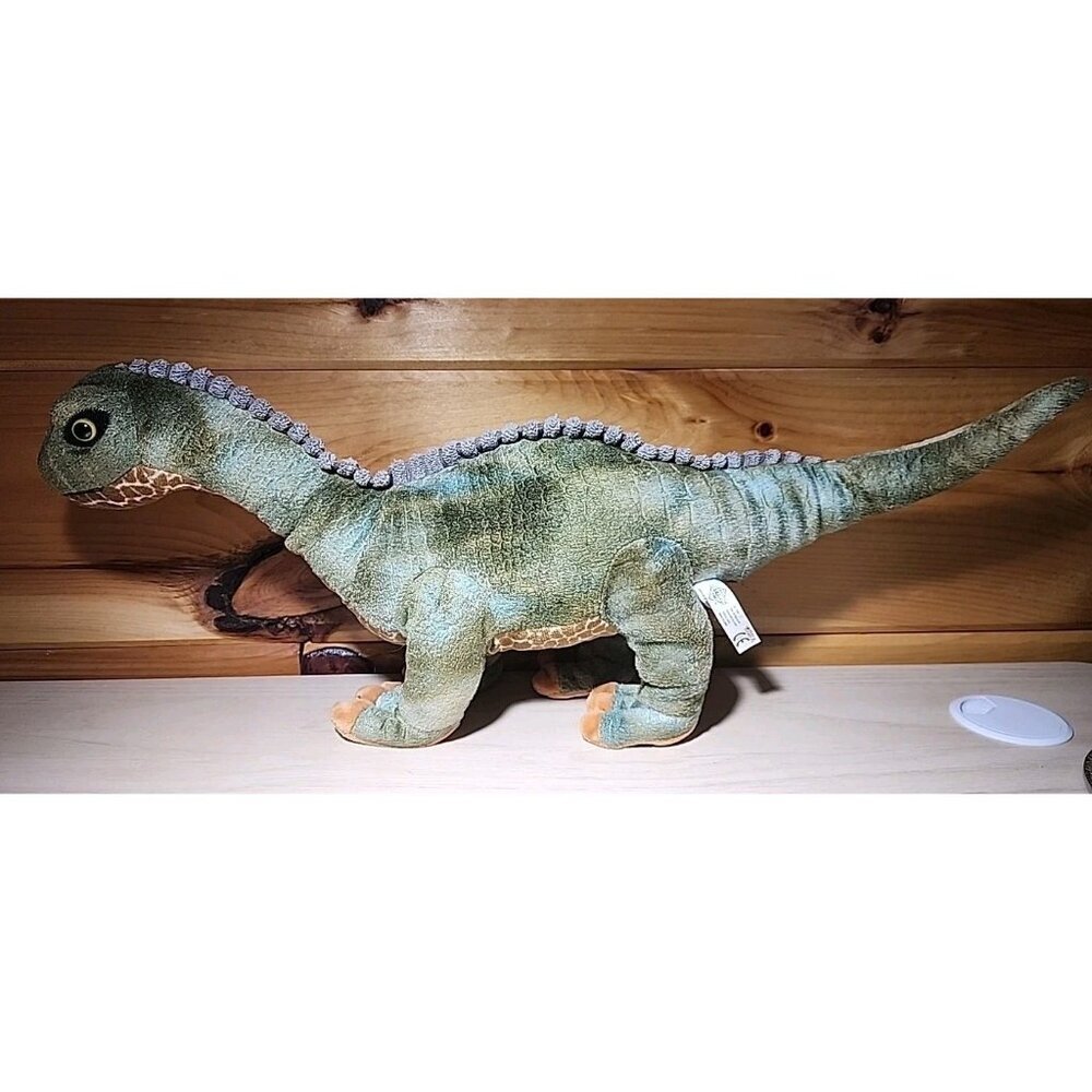 Petting Zoo Stuffed Dino Plush Green 20 inches Long Dinosaur - Picture 1 of 11